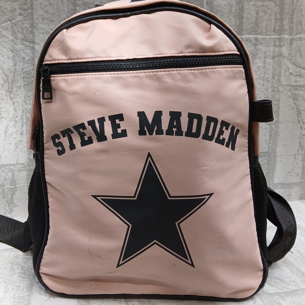 Steve Madden Pink & Black Star Backpack – Casual Everyday Mini Bag